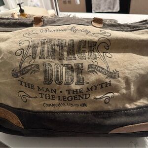 Myra Bag Vintage Dude Canvas Travel Bag - Tan and Black